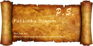 Palicska Simeon névjegykártya